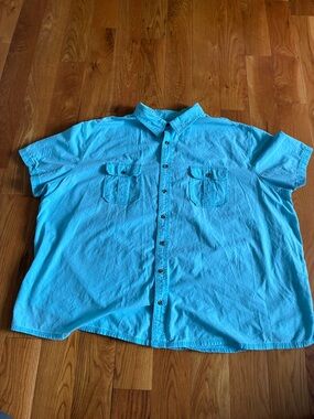 croft & barrow Men's Short-Sleeve Button-Down Shirt in Bright Turquoise